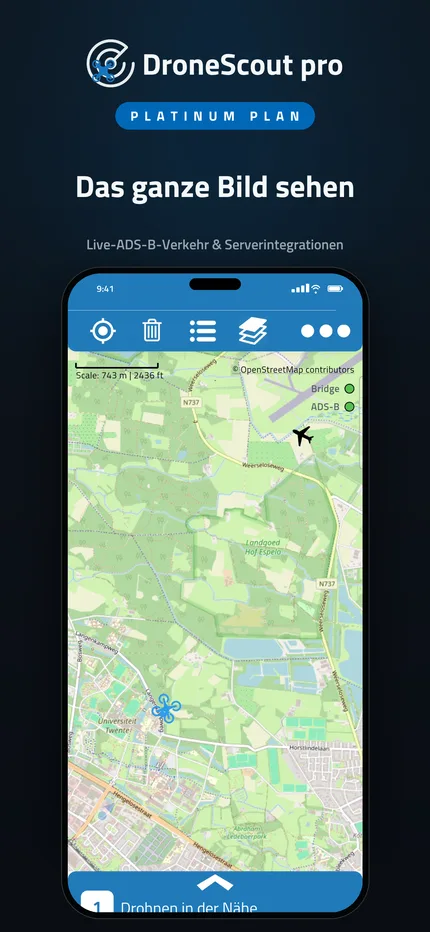 ADS-B für bemannte Luftfahrt und Server-Anbindungen
