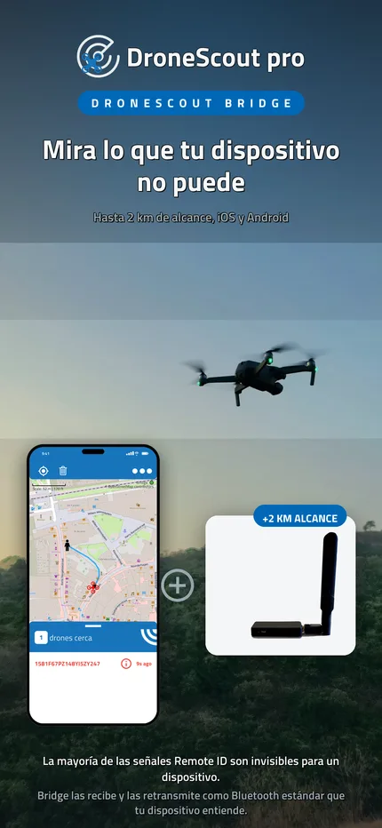 DroneScout Bridge amplía el alcance de detección de Remote ID hasta unos 2 km