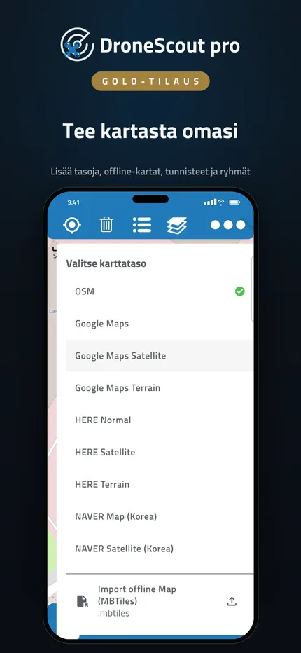 Karttatasot ja offline-kartat