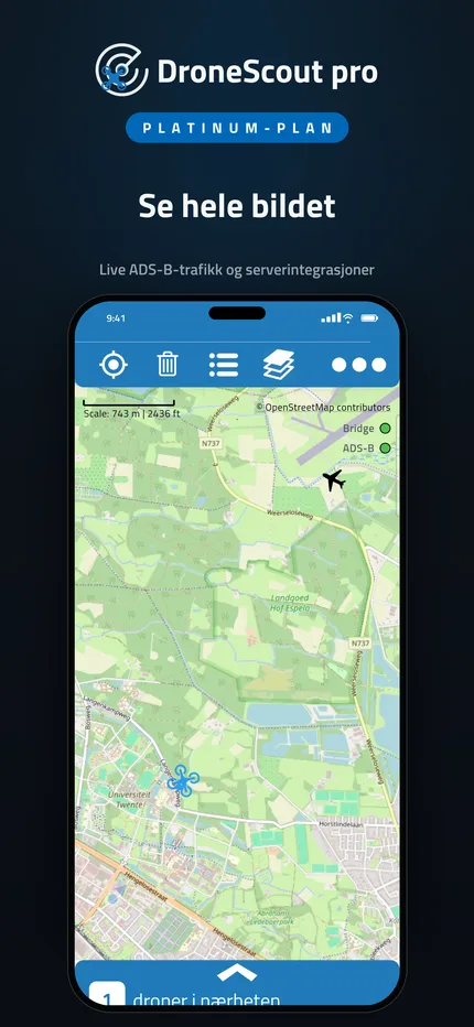 Bemannede luftfartøy via ADS-B og serverintegrasjoner