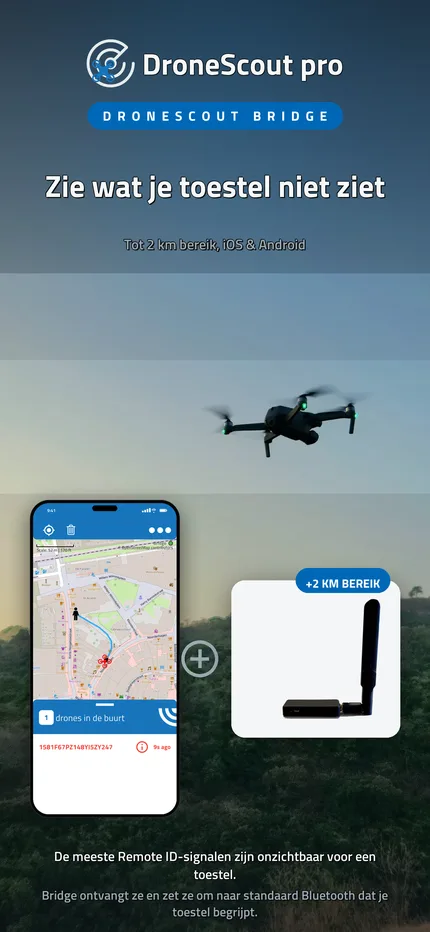 DroneScout Bridge vergroot het Remote ID-detectiebereik tot ongeveer 2 km