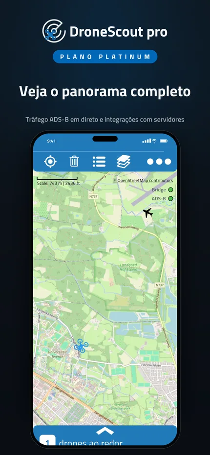 Aeronaves tripuladas via ADS-B e integrações com servidores